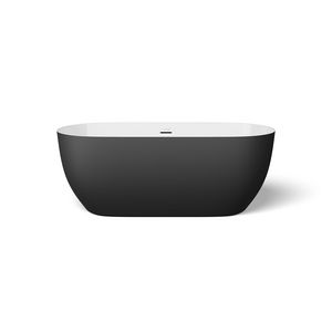 Vrijstaand ligbad CHILL 170x80cmacryl glans wit buitenzijde mat zwart incl. afvoercombinatie