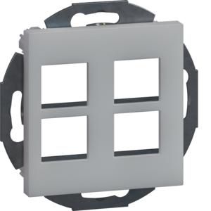 Draagplaat 4V multimedia/data keystone 19,9x14,8mm alu