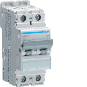 Installatieautomaat 2-polig 25A C-karakteristiek 10 (15)kA