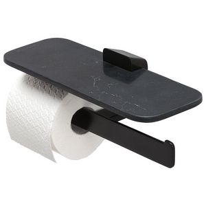 Closetrolhouder dubbel zwart planchet met zwarte marmerlook SHIFT