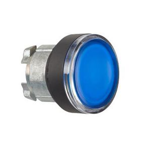 Blauwe verzonken verlichte drukknop Kop 22mm Terugv BA9s