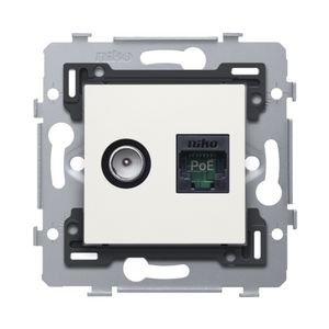 Combinatie coax met RJ45-aansl. UTP Cat. 5E PoE++ vlak white