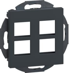 Draagplaat 4V multimedia/data keystone 19,9x14,8mm zwart