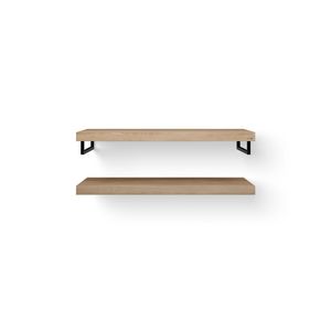 Wastafelblad-set Duo Wood eiken 120cm ophanging zwart