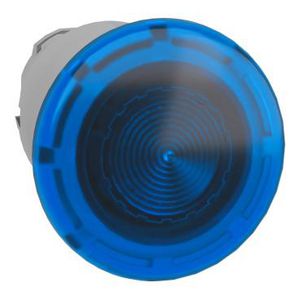 Kop verlichte drukknop Ø40 druk-trek Ø22mm Blauw