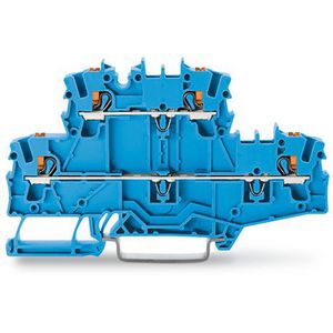 2-etageklem Met drukknop Rijg-/rijgklem blauw VVE=50