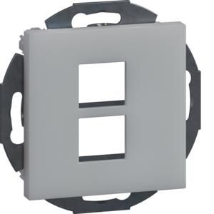 Draagplaat 2V multimedia/data keystone 19,9x14,8mm alu