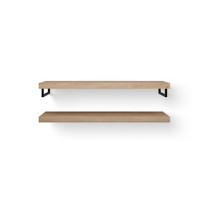 Wastafelblad-set Duo Wood eiken 140cm ophanging zwart