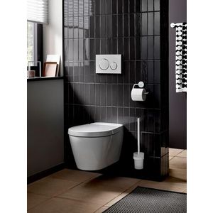 Round toiletrolhouder met klep chroom