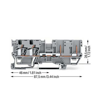 2-draads-/2-pins basisklem draagrail 35x15/35x7,5 4m VVE=50