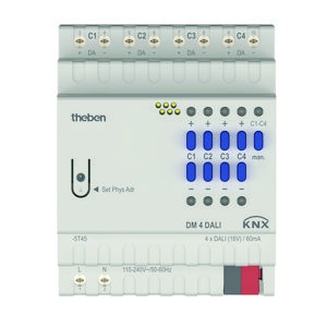 Dimactor 4 kanaals 4 x 30 DALI drivers DALI-2 KNX DALI