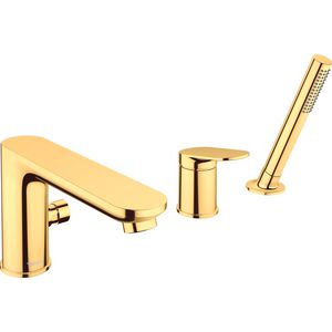 Wave 3-gats badmengkraan goud gepolijst sprong 200mm