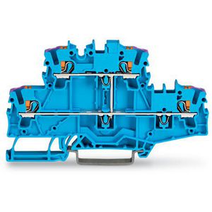 2-etageklem Met drukknop 4-draads rijgklem blauw VVE=50