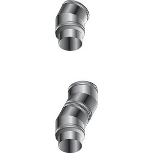 Bocht 30° dubbelwandig RVS DP25 100mm Roccheggiani