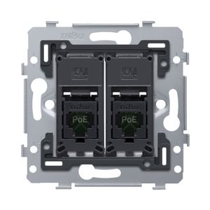 Mechanisme 2 RJ45-aansl.en UTP Cat. 5E PoE++ vlak
