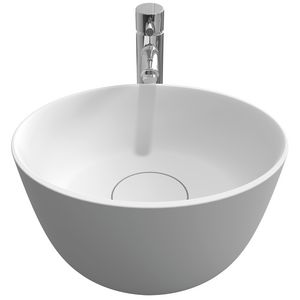 Oval waskom 38x33 solid surface solid wit