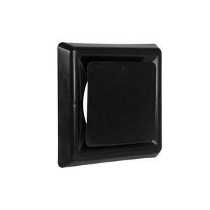 Vierkant afzuigventiel+klemmen Ø125mm zwart