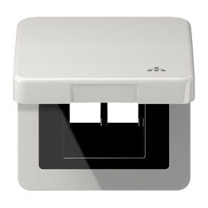 Klapdeksel CD500 li.grijs met symb.LAN