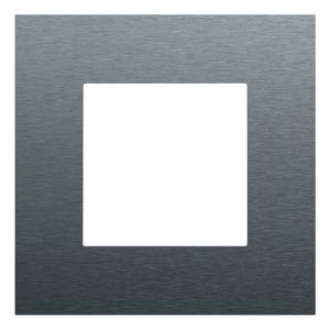 Enkelvoudige afdekplaat Pure alu blue grey brushed