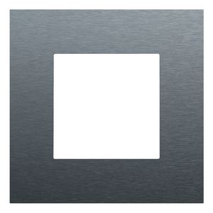 Enkelvoudige afdekplaat Pure alu blue grey brushed