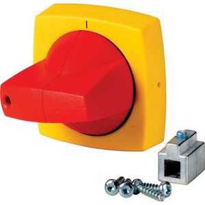 Draaigreep 6mm K1 voor dekselinbouw roodgeel