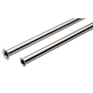 Aansluitpijpje 10mm l=1000mm chroom kraag 3/8"(14mm) + 1/2"(18mm) VVE=10