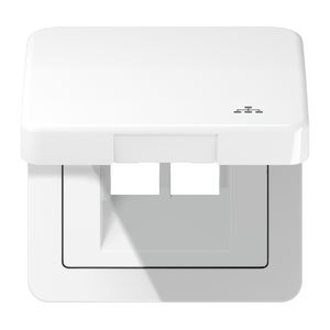 Klapdeksel CD500 alp.wit met symb.LAN