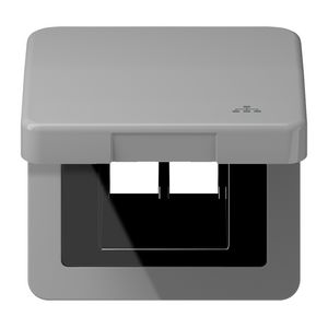 Klapdeksel CD500 grijs met symb.LAN