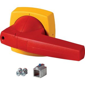 Draaigreep 10mm K3 voor dekselinbouw roodgeel
