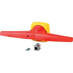 Draaigreep 14mm K5 voor dekselinbouw roodgeel