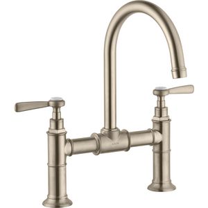 AXOR Montreux 2-gats/greeps wastafelkraan 220 brushed nickel