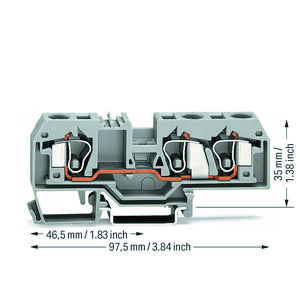 3-draads rijgklem 10mm² Markering mid. grijs 284-681 VVE=25