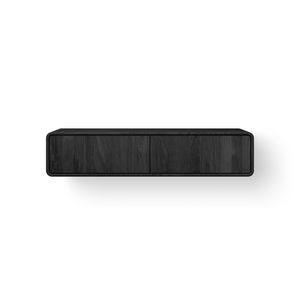 Badmeubelkast WOODEN ROUNDED FRAME 140cm eiken 2x la black