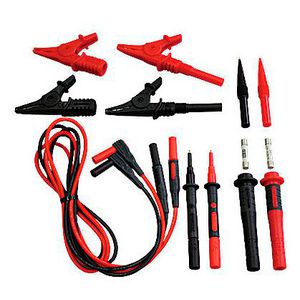 Gezekerde meetsnoerenset met meetpennen en krokodilleklemmen