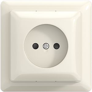Opbouw wandcontactdoos met montageplaat ongeaard kindveilig met steekklemmen balance AP+ wit