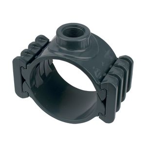 Klem aanboorzadel PVC Ø110mm aansl. binnendraad G1" conisch PN10 donkergrijs