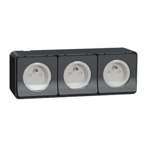 MUREVA STYL Wandcontactdoos 3V KLAPD IP55 GRIJS PEN