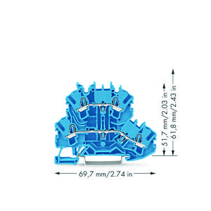 2-etageklem Rijg-/rijgklem N/N blauw 2002-2204 VVE=50