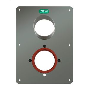 Muurplaat 2-gats mond RVS Ø80-80mm