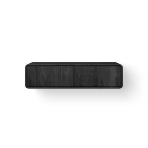Badmeubelkast WOODEN ROUNDED FRAME 120cm eiken 2x lades black