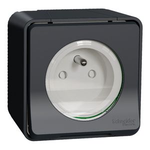 MUREVA STYL Wandcontactdoos 1V KLAPD IP55 GRIJS PEN