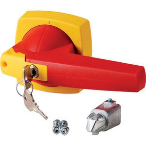 Draaigreep 10mm K3 deurinbouw roodgeel cilinderslot