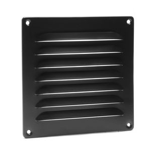 ALU schoepenrooster 160x160mm zwart