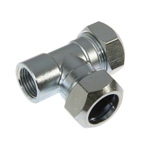 T-koppeling verlopend knel messing verzinkt 15x15x1/2"bn. 112