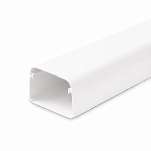 Omdoos met 8x leidinggoot á 2m. 90x65mm wit PVC RAL9010 (totaal 16m.)