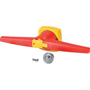 Draaigreep 14mm K5 deurinbouw roodgeel hangslot