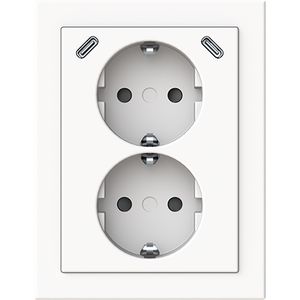 wandcontactdoos ra dubbel kv + USB-C/C hoekmontage Future studiowit