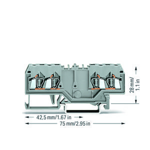 Dubbele rijgklem 2,5mm² dubbele markeringsh. midden VVE=100