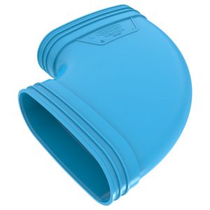 Bocht lijm 90° PVC luchtverdeelsysteem VENTIZA blauw (195x80mm) mof/mof