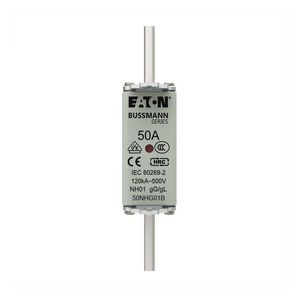 Zekering laagsp. 50A AC 500V NH01 gL/gG dubbele meld VVE=3
